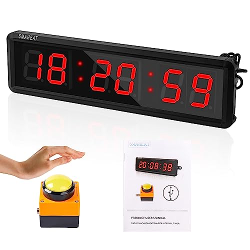 SMAHEAT Fitness Timer with Stopwatch Button, Suitable for School/exam/Home Exercise/Gym/Gym SMAHEAT Electronic Fitness Timer (1.8-inch Data PC synchronous Transmission Model)