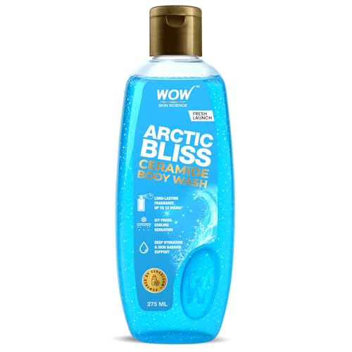 WOW Skin Science Arctic Bliss Ceramide Body Wash | Ceramide for Deep Hydration & Skin Barrier Support | Menthol for Instant Cooling | Up To 12-Hour Long-Lasting Freshness | 275ml