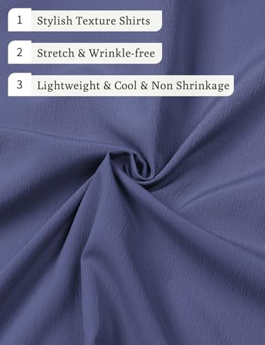 Image of JEMITOP Mens Stretch Wrinkle Free Texture Shirts