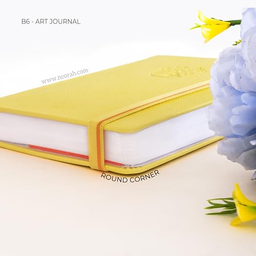Image of NEORAH - B6 - ART JOURNAL | 200Gsm Dotgrid Note book |144 Pages(17.5 x 12.5 cm) | Lay Flat |Hard Cover Bullet - Journal |3 Bookmarks |Elastic Closure| Inner BackPocket | Ideal-Bujo,Drawing (YELLOW)