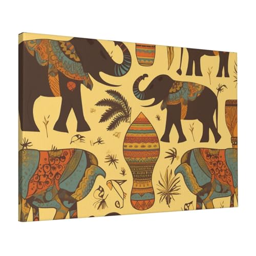Impression sur toile éléphant d'Afrique grand poster mural salon 40x61cm