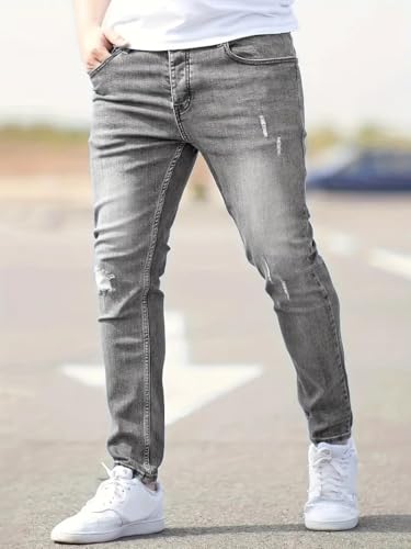 Men's Skinny Jeans Casual Slim Fit High Stretch Tapered Jeans Fashion Vintage Stretch Washed Comfort Flex Denim Pants2