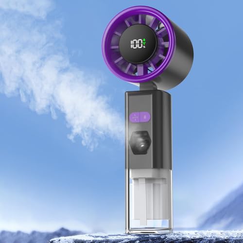 Ventilador de niebla portátil recargable con pantalla digital para refrescar tu día a día 3