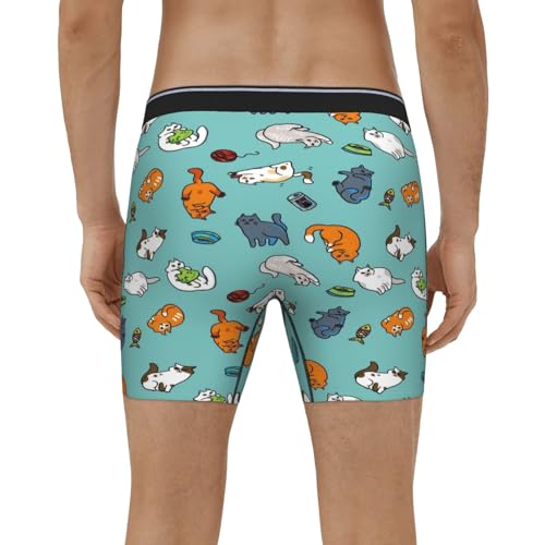 Cat underwear Boys' Cartoon Boxer Brief Cats Panties Comfort Flex Waistband Kitten Printed Boxer Briefs for Men3