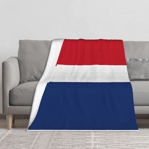BLWSLC Bedruckte Tagesdecke mit niederländischer Flagge, warme Decke, faltbar für Lagerung, geeignet für Bett, Sofa, Reisen, Camping