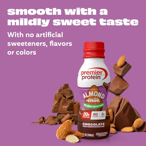 Image of Premier Protein Non-Dairy Almondmilk Protein Shake, 20g, Chocolate, 12 Pack