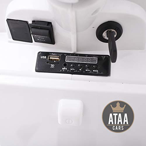 ATAA CARS Vespa Klassiker mit offizieller PX 150 Piaggio Lizenz - Weiß - Elektromotorrad für Kinder mit 12V Batterie