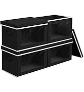 homsorout Cube Storage Bins with Lids, Clear Window Storage Baskets for Organizing, Fabric Organi...