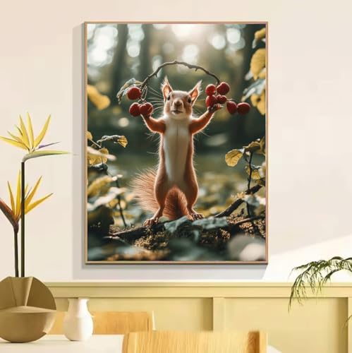 ペイントバイナンバー キット 大人用 森 動物、DIY 番号絵画 しわ防止キャンバス、初心者ペイントキット 成人儿童数字?画、アクリルペイント ペイントブラシ、 数字油絵 手工 クラフトアート フレームなし ?意?? ホームデコレーションギフ 30x40c