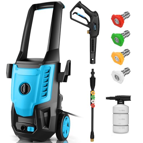 Imdot Electric Pressure Washer 5000 PSI 4.0GPM Portable Power Washer with 4 QC Nozzles, 500ML Foam Cannon for Cars/Fences/Driveways/Home/Patios Cleaning, Deep Blue
