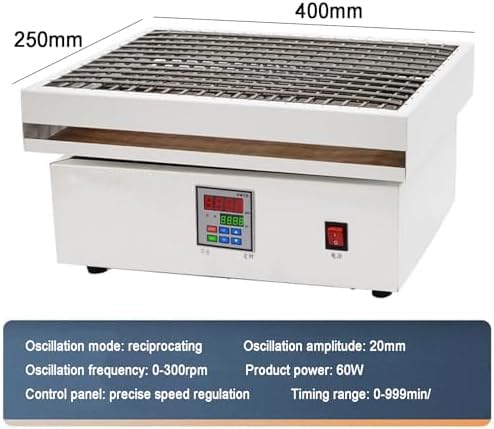 Mezclador orbital de laboratorio, oscilador eléctrico, velocidad ajustable de 0 a 300 rpm, modos temporizados y continuos, pantalla LCD para vasos y matraces