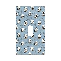 Cute Panda Print Light Switch Cover Plate, 1- Gang Standard Size 4.5\" x 2.76\", Decorative Toggle Wall Plate Covers, Unbreakable Polycarbonate Thermoplastic
