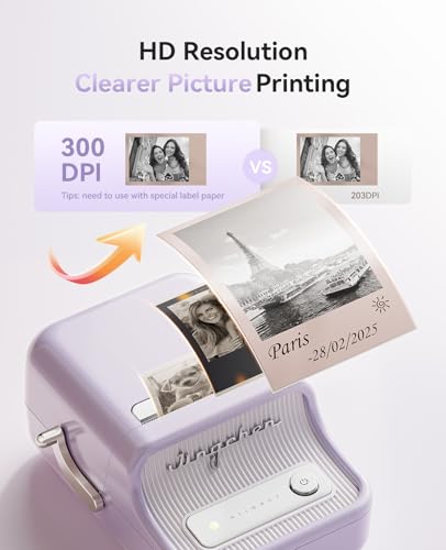 Image of NIIMBOT B21 Pro Label Maker, 300DPI HD Label Printer, Ideal for Notes,Photos, Study Graphics, Memo Maker,50x30mm Label(Purple)
