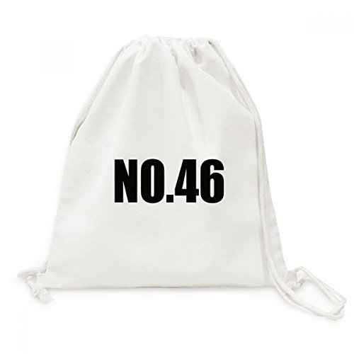 Sac à cordon en toile robuste motif Numéro 46 sacoche dos pliable