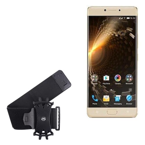 BoxWave Holster Compatible with QMobile M6 Lite - ActiveStretch Sport Armband, Adjustable Armband for Workout and Running - Jet Black