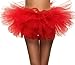 Women's Classic 5-layered Tulle Dash Tutu Ballet Skirts Ruffle Pettiskirt, One Size, Red