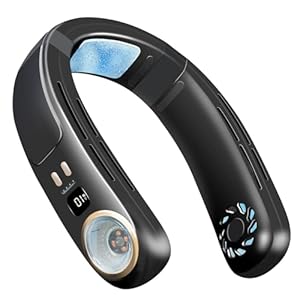 cow print Personal Fans That Blow Cold Air, Wearable Neck Air Conditioner with Cooling Plate for Office Travel, Rechargeable Portable Bladeless Neck AC Fan for Men, Summer Tech Gifts for Men & Women