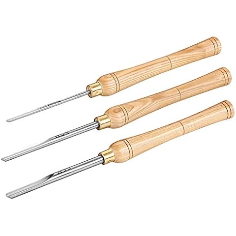 Lathe Chisel 3 Piece Wood Lathe Chisel Cutting Carving HSS Steel Blades Wood Turning Tools Lathe Chisel Set for Storage for Wood Turning Hardwood Cover