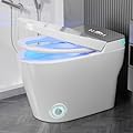 WITMYA Smart Toilet with Bidet Built In, One Piece Modern Toilet, Heated Seat, Tankless 1.28 GPF, Auto Open/Close Lid, Foot Sensor, Self-Cleaning Nozzle, Warm Air Dryer, LED Display, Compact Design