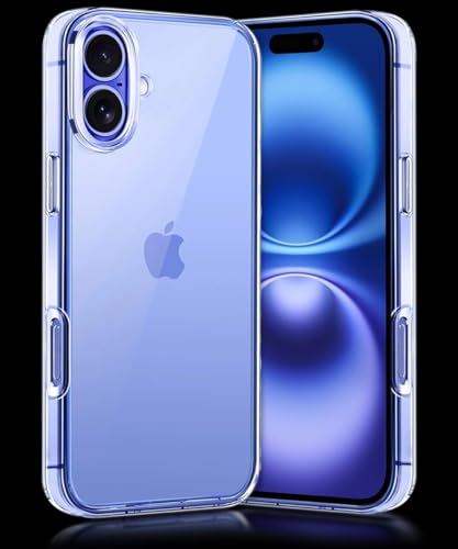 Image of WOW IMAGINE Crystal Clear Transparent Back Case Cover Compatible with iPhone 16 Plus | Full Device & Camera Protection Shockproof TPU | Flexible Silicone Back Cover Case - Transparent