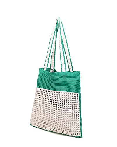 Image of ENBEI Beach Bag Crochet Tote bag for Women,Aesthetic Boho Large Bag,Foldable&Lightweight,Shopping,Beach,Travel,Daily Use
