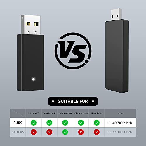 Pojifi Wireless Adapter For Xbox Controller To Pc Windows 10 11 8 8.1 7 Usb Adapter Compatible With Xbox One Controller, Xbox One X, Xbox One S And Elite Series Controller #TOP4
