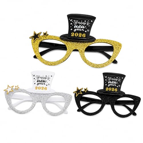 Lunettes de soleil fête Nouvel An 2026 pour animation originale de photomaton de réveillon