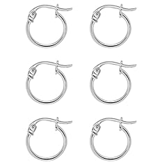 3 Pair 12mm 1/2" Silver