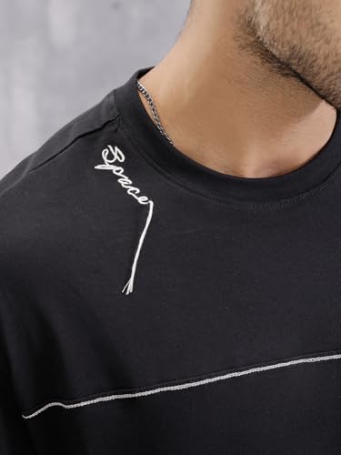 Image of WROGN Men's 220 GSM Cotton T-Shirt | Minimal Graphic | Oversized Fit