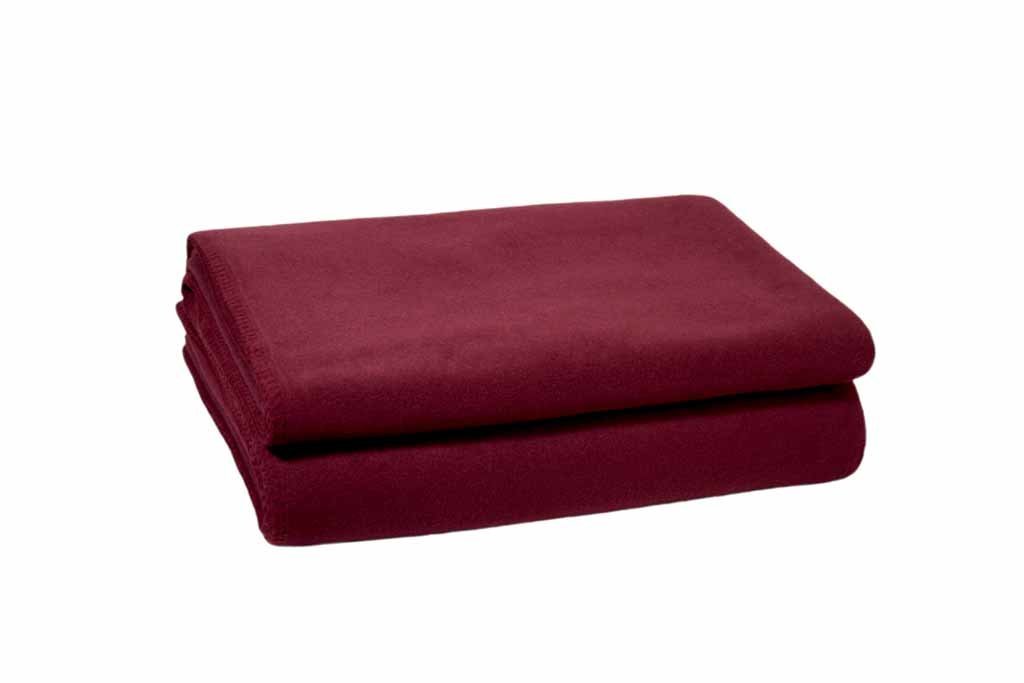 Zoeppritz Soft-Fleece-Decke Polarfleece-Decke mit Häkelstich, flauschige Kuscheldecke, Farbe: 390 wine, Maße: 160x200 cm, 103291-390-160x200