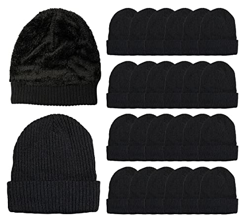 Image of YACHT & SMITH Winter Beanies, Bulk Cold Weather Thermal Warm Stretch Skull Cap, Mens Womens Unisex Hat