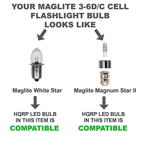 Hqrp Ultra Bright 300Lm High Power 3W Led Conversion Upgrade Bulb Compatible With Mag-Lite 3-4-5-6 D/C Cell Torch Flashlight, Maglite 3D 4D 5D 6D / 3C 4C 5C 6C Cell Maglight Halogen / D30113730000 #TOP1