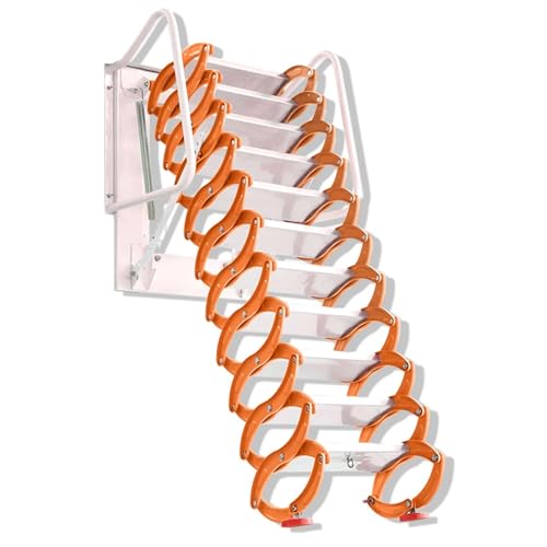 Échelle de grenier pliable à montage mural pour gain de place, escalier de grenier portable, capacité de 400 kg, facile à utiliser, idéale pour les greniers et les petits espaces