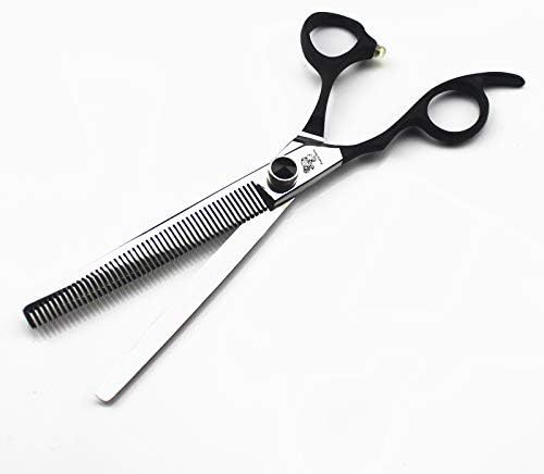 high-end Professional pet Care 8.0 inch pet Scissors 440C Steel Silver Left hand scissors (Thinning Scissors)