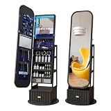 SKKTKT 61' Full Length Mirror Jewelry Cabinet with Storage – Rotating, Lockable Jewelry Armoire with Velvet Lining, Standing Organizer for Women – Ideal Gift for Jewelry Storage & Display, Black