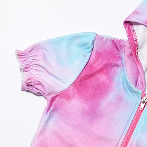 Image of CHILDRENSTAR Girls Swim Coverups Terry Swimsuit Cover-Up Hooded Zip-Up Beach Robe