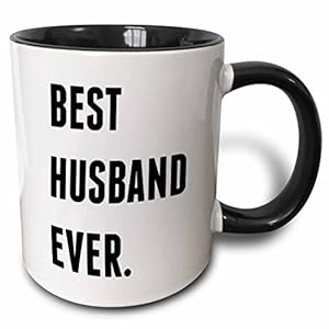 3dRose Best Husband Ever, Lettering Background Two Tone Mug, 1 Count (Pack of 1), Black/White