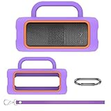 Silikon-Schutzhülle für JBL Grip Tragbarer Bluetooth-Lautsprecher, weiche Schutzhülle, Reise-Schutzhülle, Aufbewahrungshalter mit Karabiner und Schultergurt, Violett