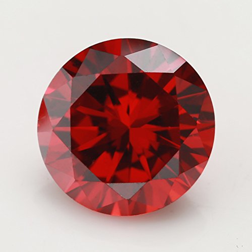 100PCS Size 6.5mm 5A Round Machine Cut Garnet Color Cubic Zirconia Stone Loose CZ Stones (6.5mm 100pcs) - Thumbnail 2