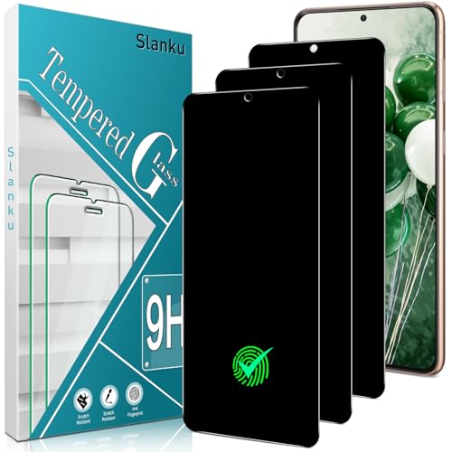 Slanku 3 Piezas Privacidad Protector de Pantalla Samsung Galaxy S21, antiespía, dureza 9H, sin burbujas, HD, ultra transparente