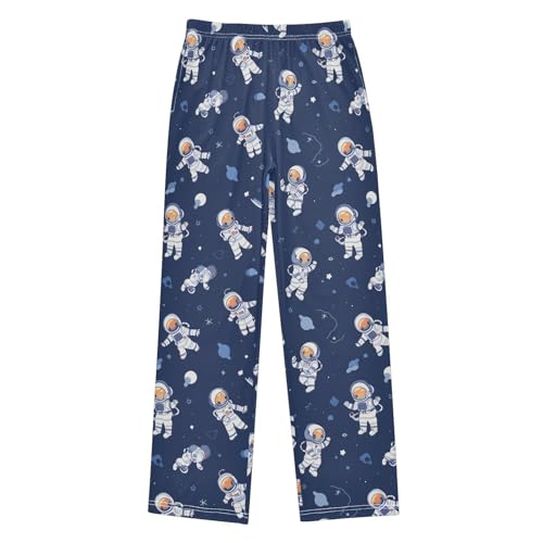 Boys' Pants Astronauts Space Black Long Bottoms Jogger Pants Elastic Waist Trousers with Pockets S-XL