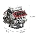 Mini V8 Engine Kit That Runs, Functional Supercharged V8 Engine for AX90104 SCX10Ⅱ Capra VS4-10 Pro/Ultra Model Car, Working V8 MAD RC 3D Printed Simulate Motor - Kit Version