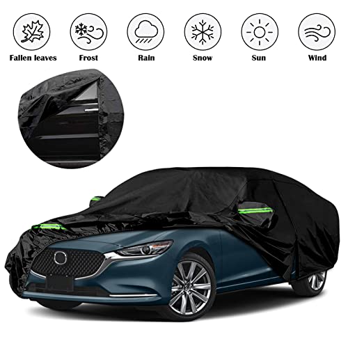 Image of Waterproof Car Cover Replace for 2002-2024 Mazda 6, 6 Layers All Weather Custom-fit All Weather Car Covers with Zipper Door & Windproof Bands for Sun Snow Rain Dust Protection (Mda 6)