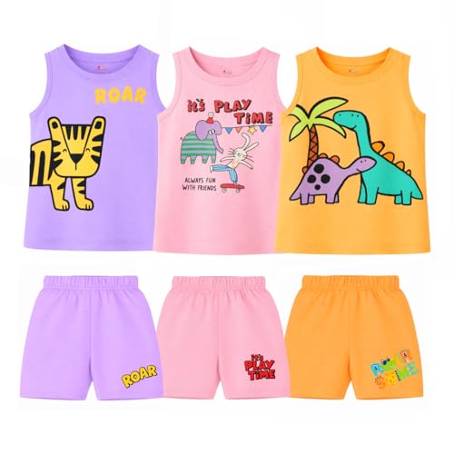 Image of Lush Plush Baby Boys & Baby Girl Relaxed Fit Colour Printed Cotton Vest | Ganji | Banian | Baniyan | Kids Sando for Infant Newborn Toddler