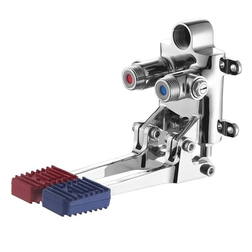 Grifo Pedal Doble Mezclador,Grifo Accionable con Pie,con 2 Palancas y dos Aguas,regulable mediante la presión del grifo pedal,para Fregaderos Industriales de Hostelería,cocinas industriales y lavabos