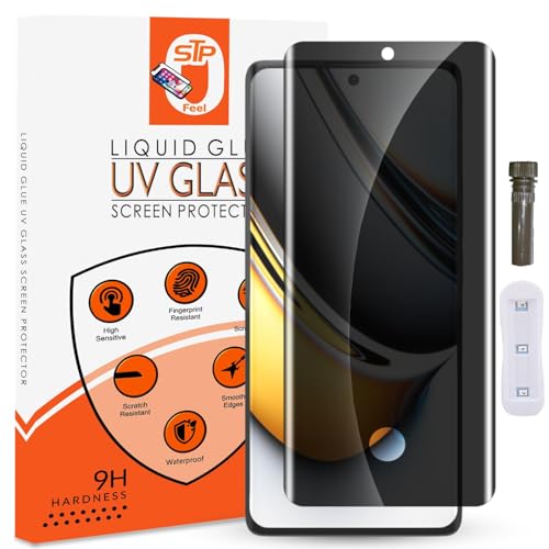 Image of STP FEEL UV Advanced UV Privacy Tempered Glass Screen Protector Guard Compatible For Realme 11 Pro / 11 Pro Plus (6.7 Inch, Pack of 1) Full Edge to Edge Coverage Anti-Spy /Anti-Peeping 9H Hardness