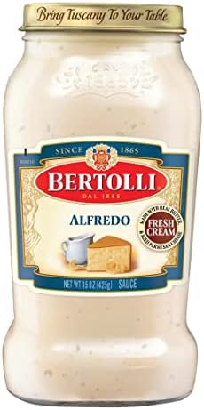 Bertolli Alfredo Sauce with Aged Parmesan Cheese, Authentic Tuscan Style Pasta Sauce made with Fresh Cream and Real Butter, 15 oz