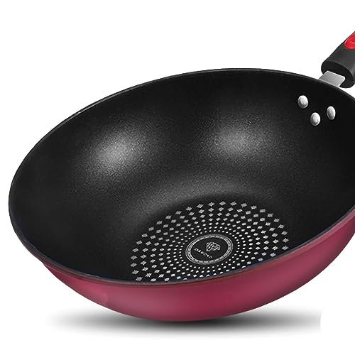 Haofy Wok de Cocina de Hierro Fundido, Sartén Grande con Fondo Plano para Profesionales y Aficionados, Regalo Ideal para Entusiastas de la Cocina, Ideal para Reuniones Familiares (28 cm/11,02