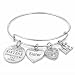 Infinity Collection Sister Charm Bangle Bracelet for Women- Side by Side or Miles Apart, We are Sisters Connected by The Heart Jewelry, for Sisters