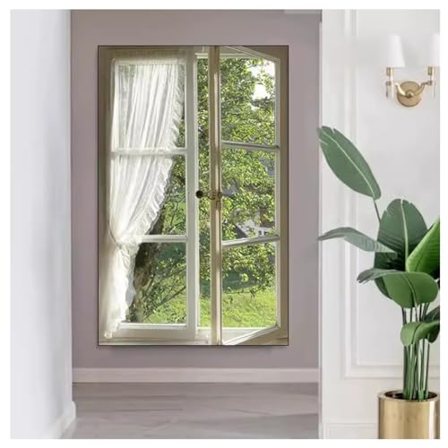 Arte de pared en 3D, mural iluminado de ventanas de imitación con luz LED, esculturas de pared y decoraciones, pintura de lámpara de vista de ventana, 100 x 150 cm